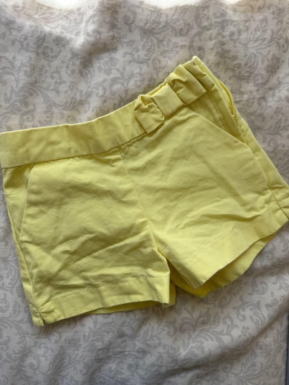Janie and Jack girls 3t Yellow Bow-Accent Shorts